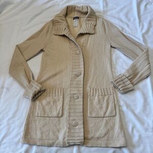 Patagonia Small Lambswool Cardigan Sweater Coat ~ Minimalist Classic
